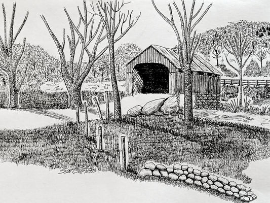 'Rowell's Bridge' Original Drawing