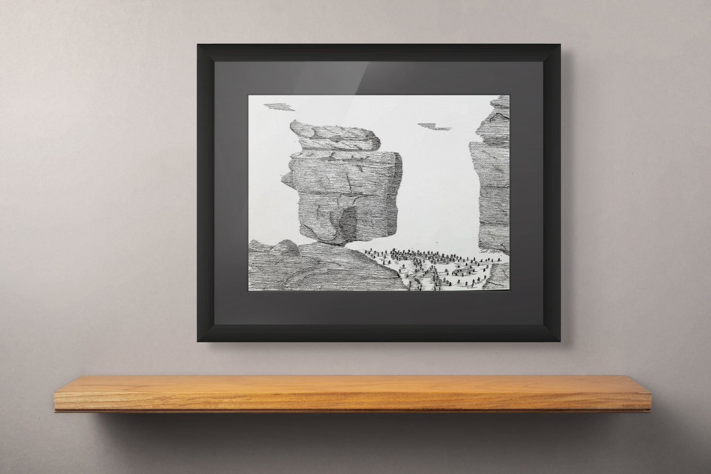 Framed print of rock formations