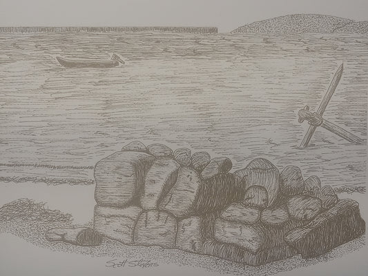 'Aughrusbeg' Handcrafted Pen and Ink Art Print