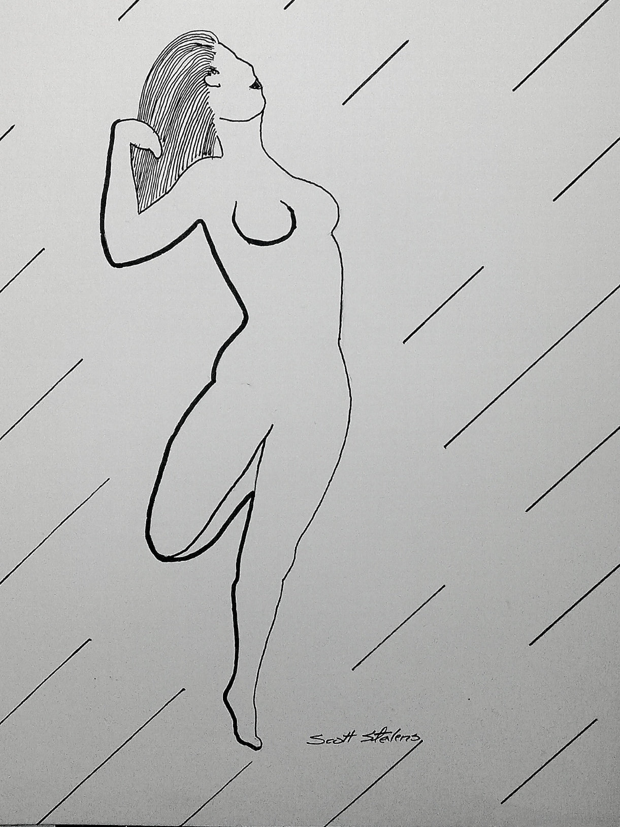 'Into the Light' Handcrafted Pen and Ink Art Print