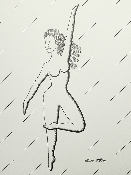 'Trisha' Handcrafted Pen and Ink Art Print