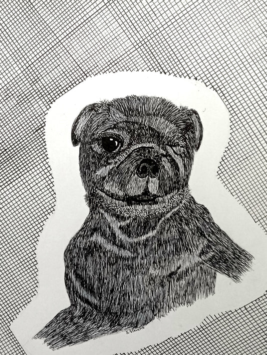 'Stormy' Handcrafted Pen and Ink Art Print